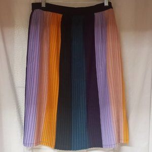 A New Day Multi Colored Pleated Midi Skirt size XL  EUC
